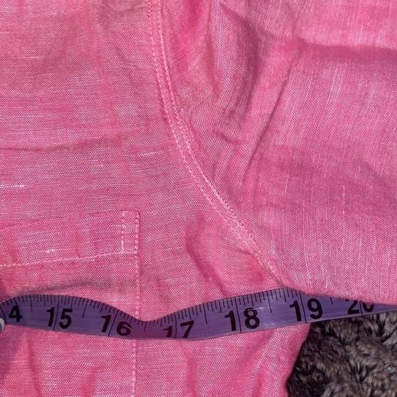 Banana Republic Fushia pink linen long sleeve button down shirt with  col… - Picture 10 of 14